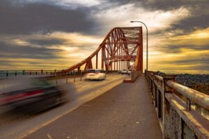 traffic, bridge, sunset, transportation, sightseeing, landscape, artistic, beauty, yellow clouds, rush hour, busy traffic, golden hour, structure, amazing, perspective, going home, excited, back to the future, speedy, fast and furious, brown future, going home, speedy, speedy, speedy, speedy, speedy