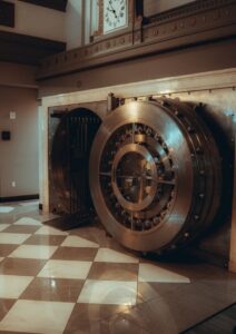 vault of traditional bank vs small lending business